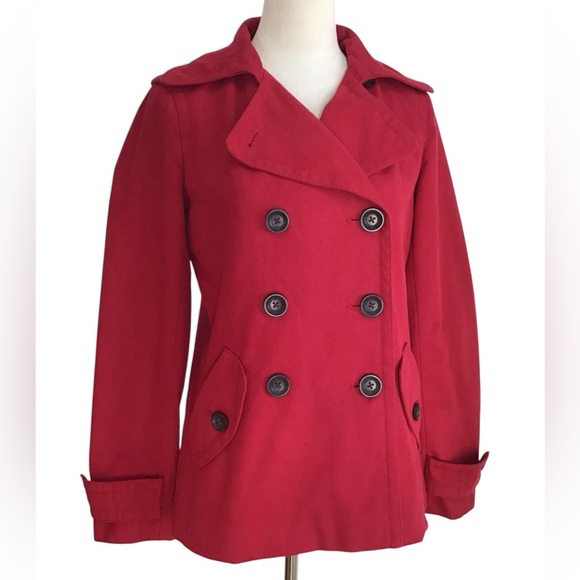 Gap Red Cotton Coat Size Medium - Picture 2 of 6
